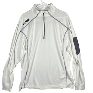 Ping Pullover Men XXL White Performance Quarter Zip Golf Long Sleeve Sportswear